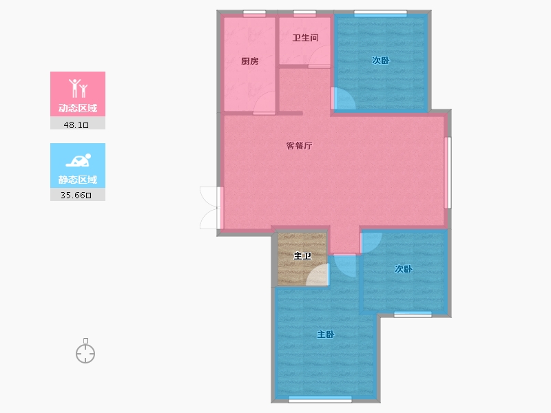 新疆维吾尔自治区-乌鲁木齐市-和瑞悦府-78.91-户型库-动静分区