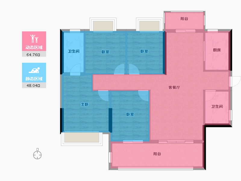 安徽省-阜阳市-东湖世纪城-102.40-户型库-动静分区