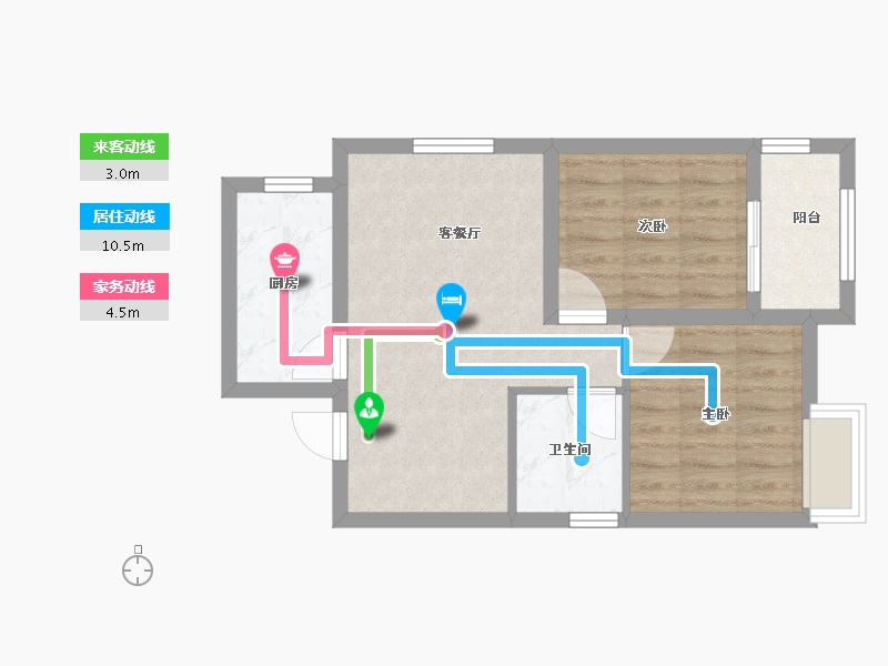 河南省-安阳市-​丛台金榕湾-53.60-户型库-动静线