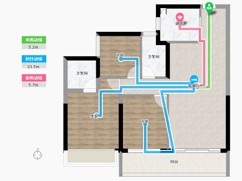 广东省-汕头市-龙光逸景阳光嘉府-77.40-户型库-动静线