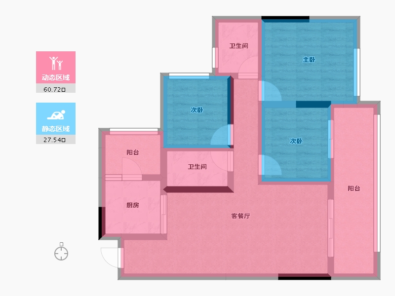 四川省-遂宁市-邦泰江山樾-77.08-户型库-动静分区