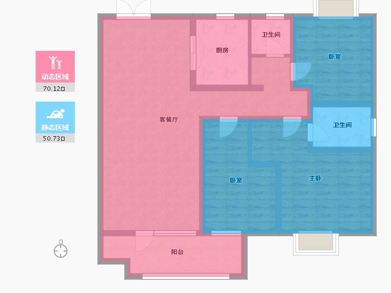 湖北省-黄冈市-铁投·书香林语-107.58-户型库-动静分区