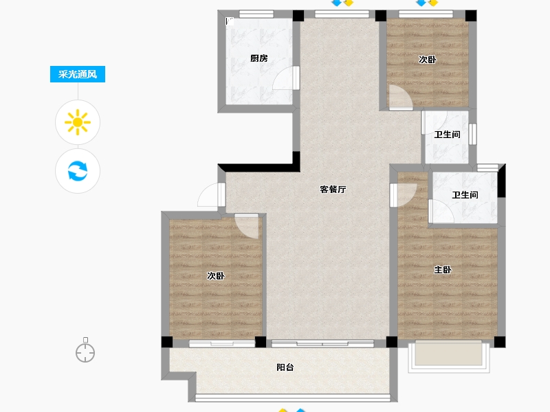 安徽省-安庆市-广源·城央壹品-101.51-户型库-采光通风