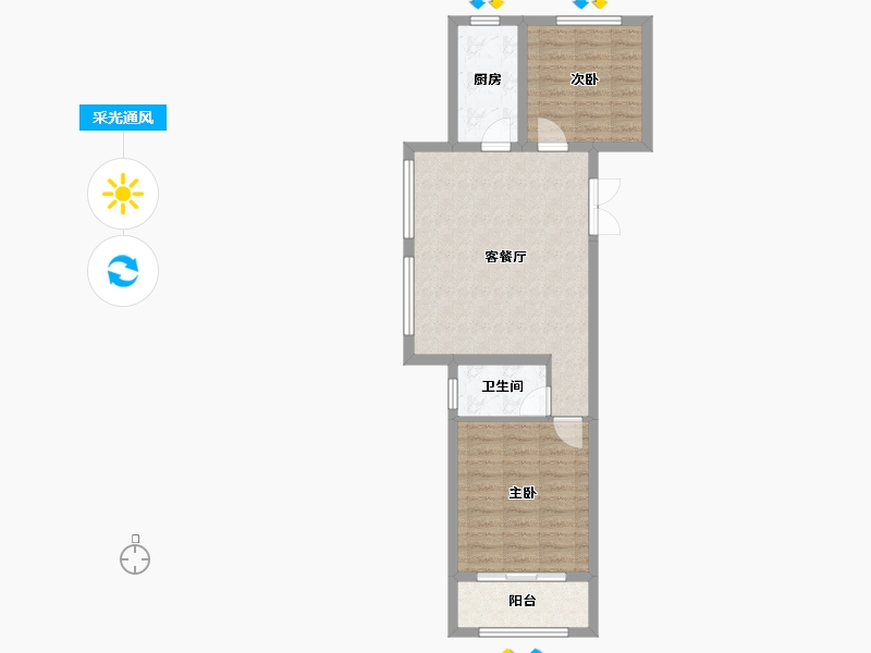 河北省-衡水市-臻达公馆-64.00-户型库-采光通风