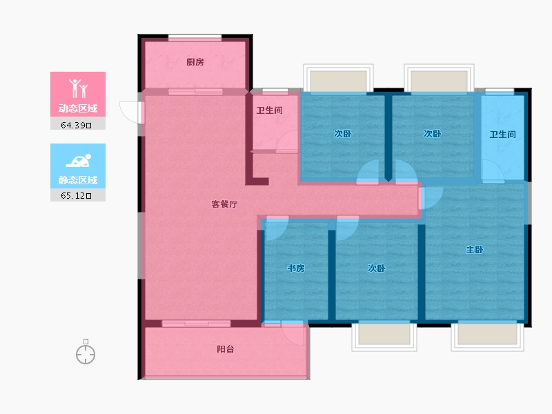 江苏省-淮安市-京师学院里-115.53-户型库-动静分区