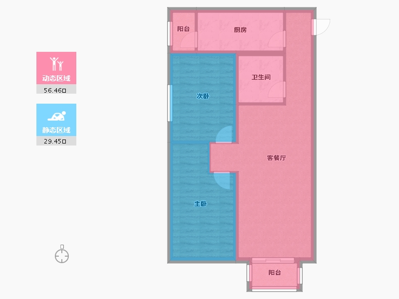 河北省-廊坊市-嘉都TIME-76.80-户型库-动静分区