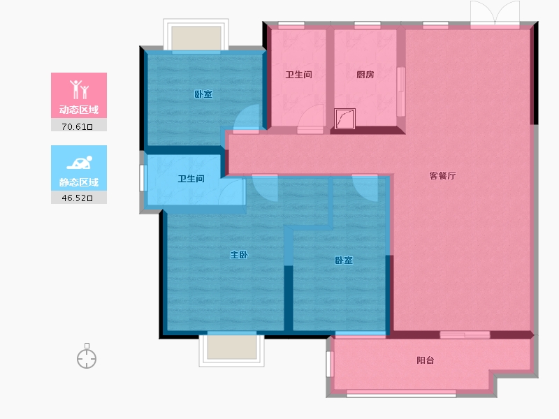 湖北省-黄冈市-铁投·书香林语-104.00-户型库-动静分区