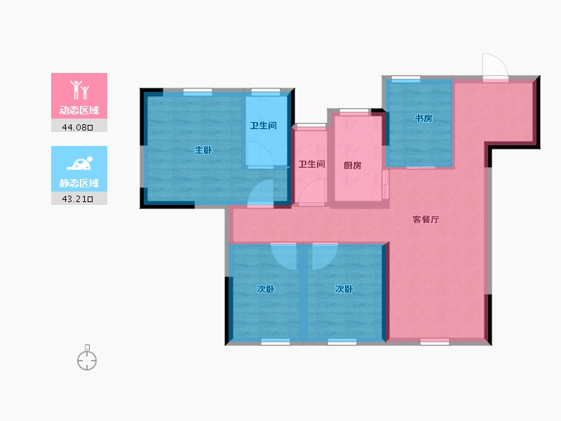 四川省-巴中市-云城书香美邸-76.82-户型库-动静分区