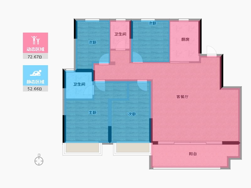 河南省-安阳市-滑县正商兰庭华府-113.20-户型库-动静分区