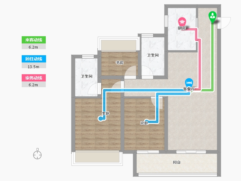 湖北省-鄂州市-金地格林映象-86.00-户型库-动静线