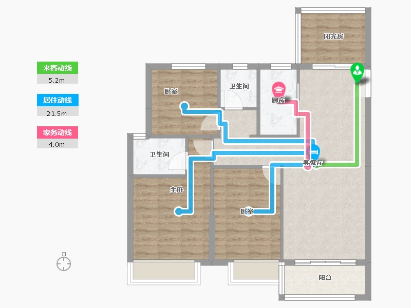 湖南省-株洲市-亿都九里云珑-87.27-户型库-动静线