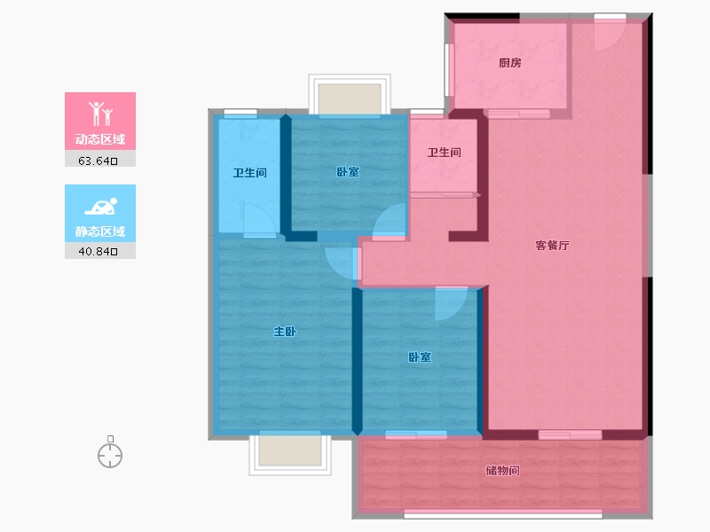 湖北省-黄冈市-碧桂园湖境-93.47-户型库-动静分区