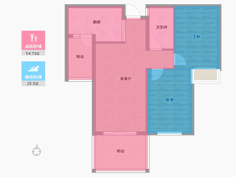 湖南省-株洲市-星合湘水湾-71.64-户型库-动静分区