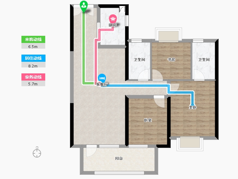 湖北省-黄冈市-铁投·书香林语-92.41-户型库-动静线