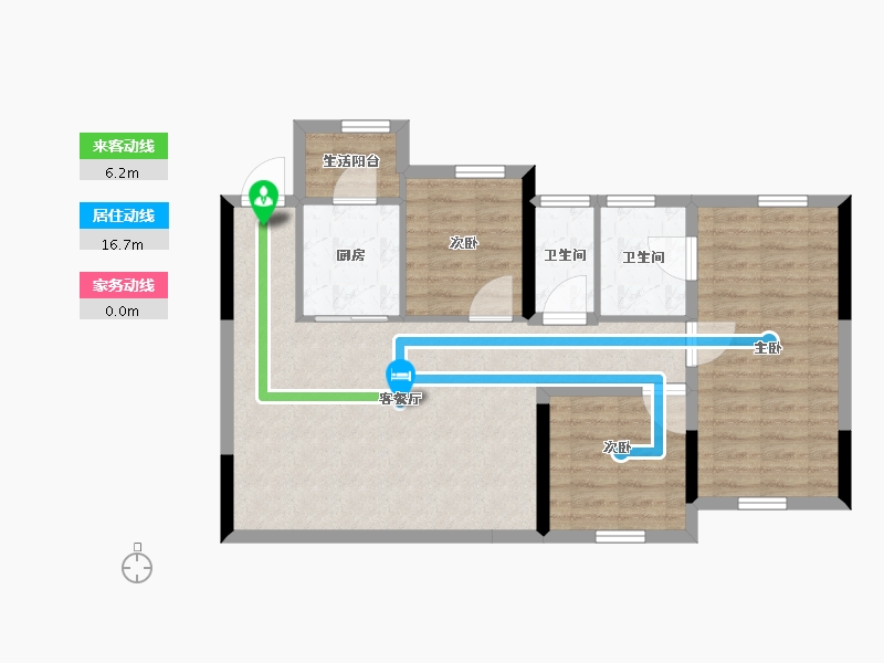 四川省-巴中市-云城书香美邸-79.07-户型库-动静线