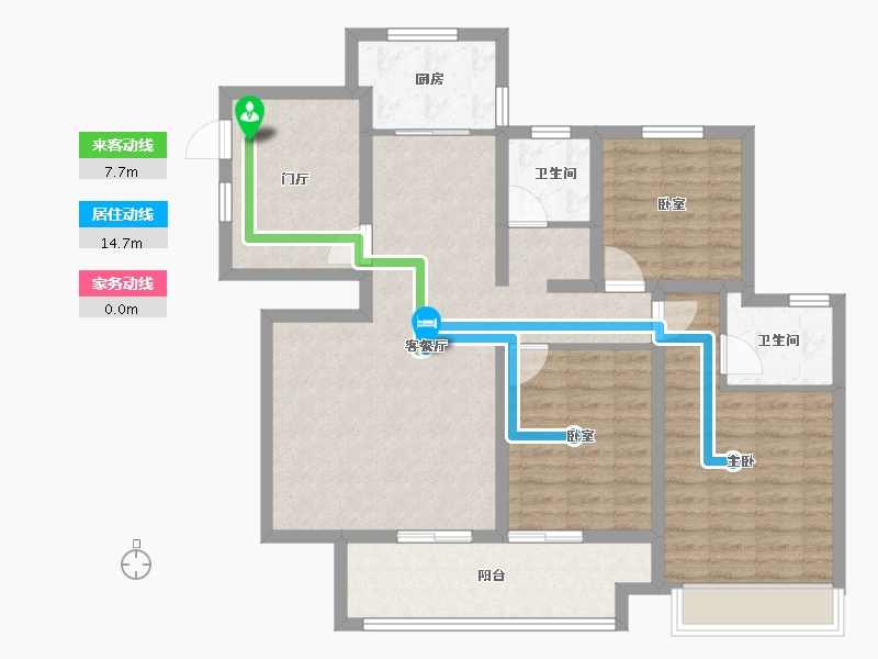 河南省-安阳市-万达广场天和-100.79-户型库-动静线