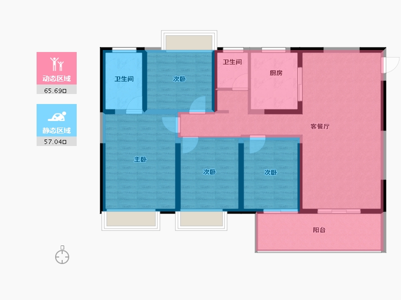 江苏省-淮安市-京师学院里-110.15-户型库-动静分区