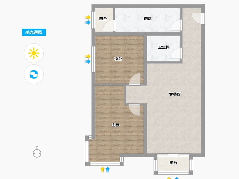 河北省-廊坊市-嘉都TIME-75.80-户型库-采光通风