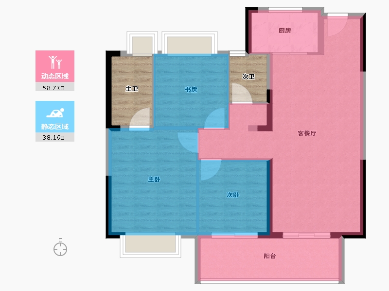 湖北省-宜昌市-金亚东湖书院-97.05-户型库-动静分区