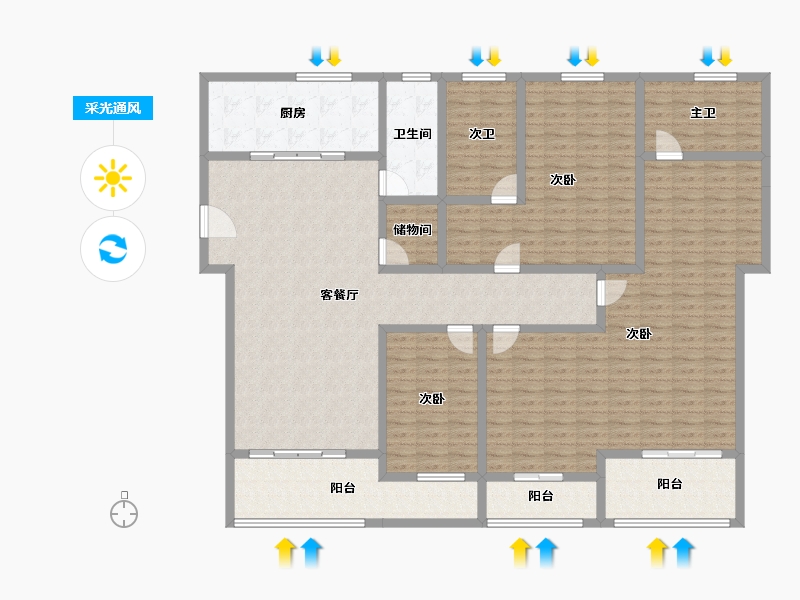 贵州省-黔南布依族苗族自治州-紫匀豪庭-195.78-户型库-采光通风