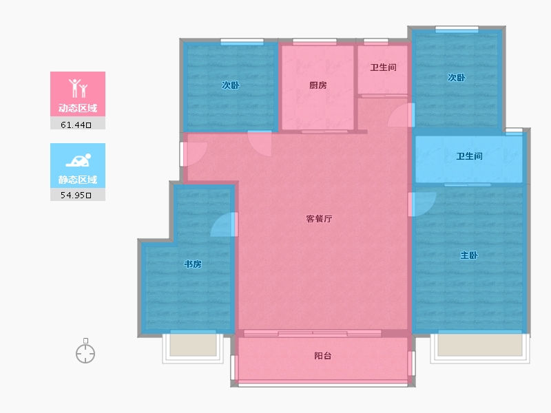 浙江省-湖州市-泊月洋房-120.00-户型库-动静分区