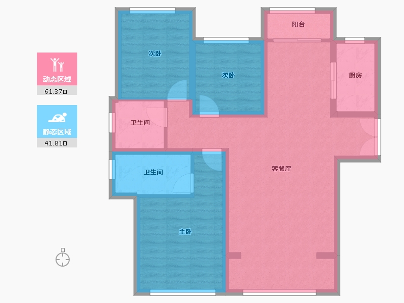 内蒙古自治区-鄂尔多斯市-祥和爱琴堡-92.08-户型库-动静分区