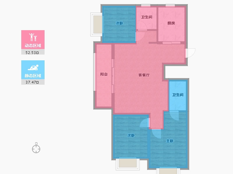 河南省-郑州市-万科大都会五期-87.50-户型库-动静分区