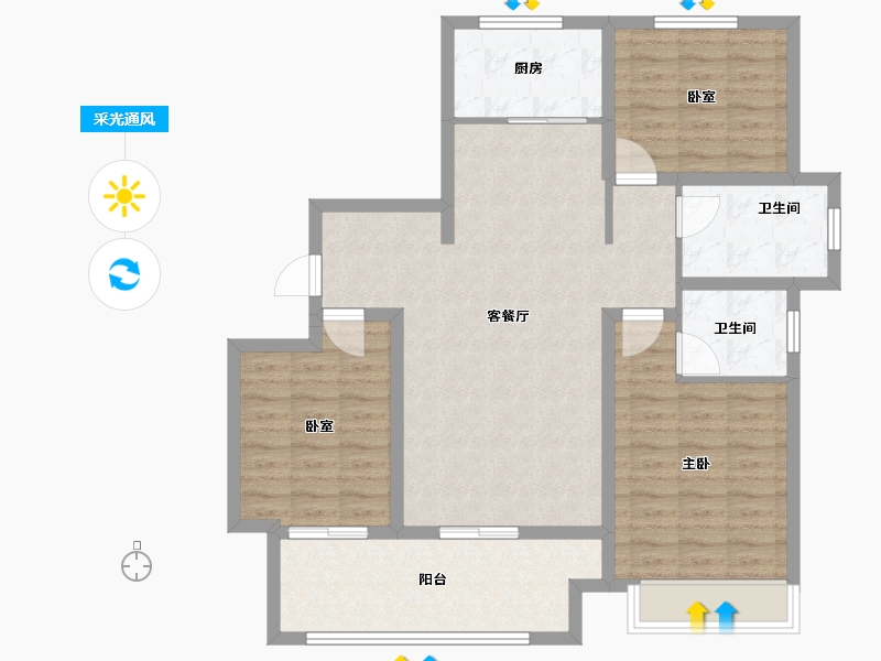 河南省-安阳市-万达广场天和-100.00-户型库-采光通风