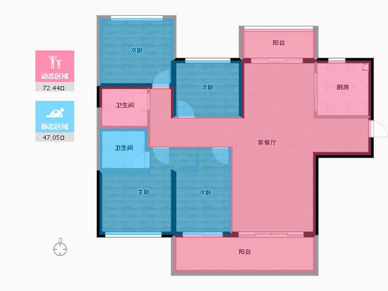 广东省-汕头市-龙光逸景阳光嘉府-107.17-户型库-动静分区