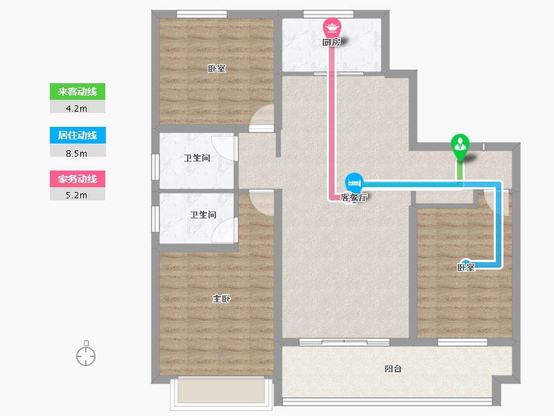 陕西省-渭南市-汇邦·开元府-106.20-户型库-动静线