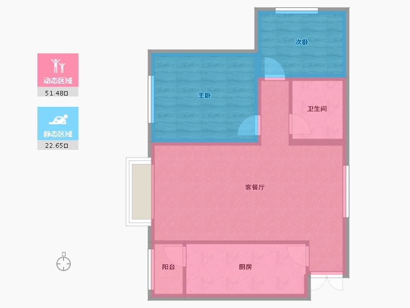 河北省-廊坊市-嘉都TIME-66.40-户型库-动静分区