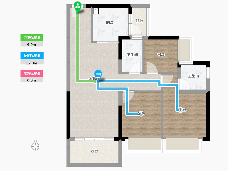 广东省-梅州市-大埔碧桂园珑悦-74.14-户型库-动静线