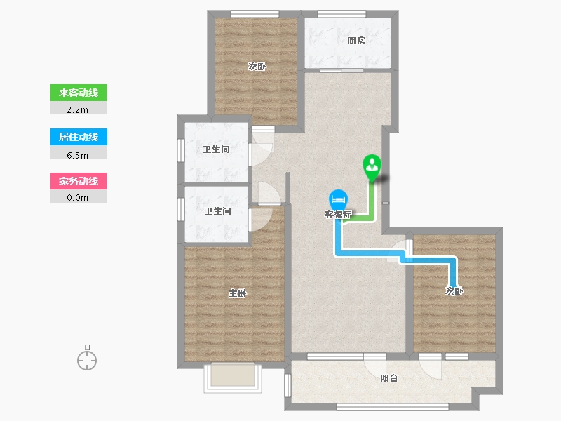 山东省-临沂市-书苑府邸-101.37-户型库-动静线