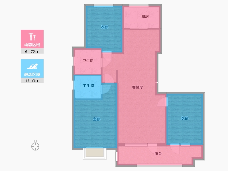 山东省-临沂市-书苑府邸-101.37-户型库-动静分区