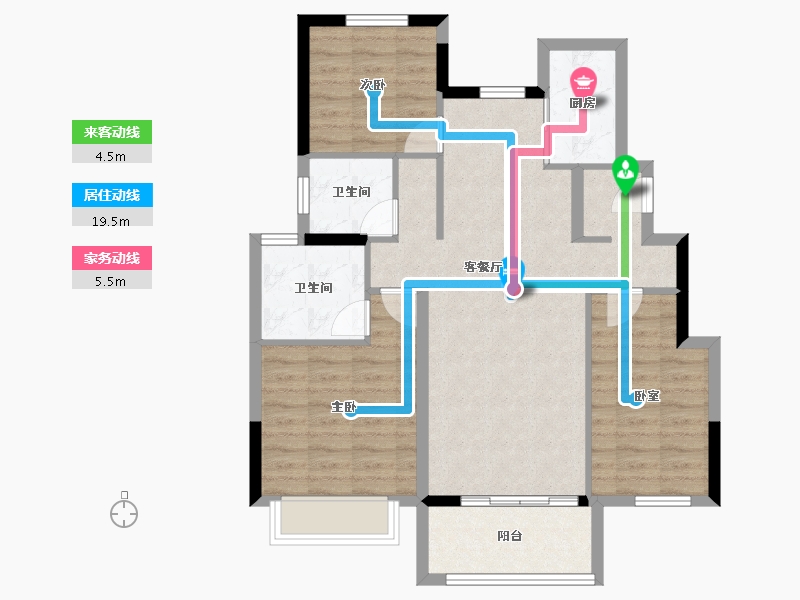 陕西省-渭南市-鑫苑·樾风华-83.00-户型库-动静线