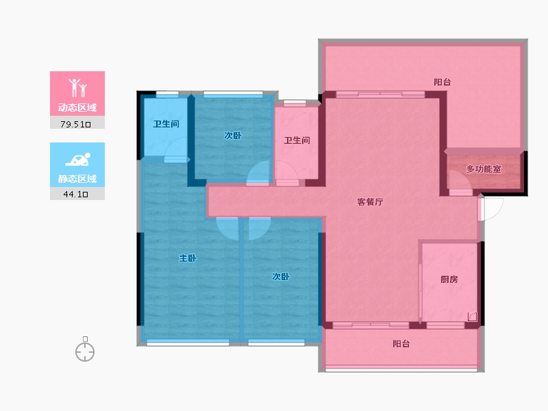 广东省-汕头市-龙光逸景阳光嘉府-110.59-户型库-动静分区