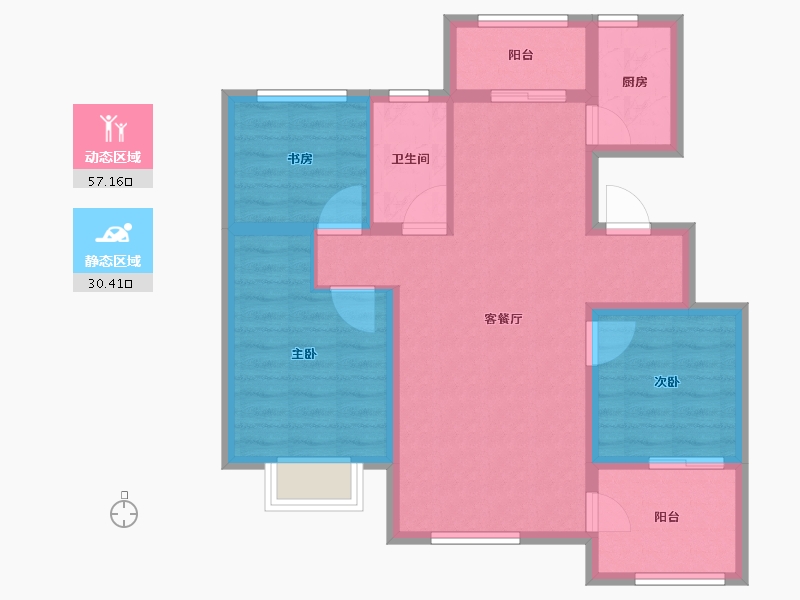 陕西省-宝鸡市-合力紫院-78.03-户型库-动静分区