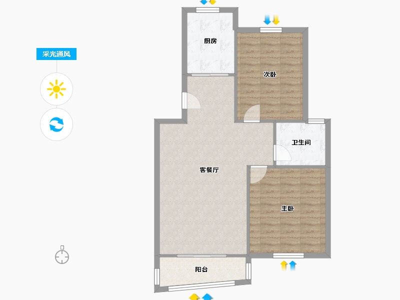 山东省-青岛市-新城公寓-81.15-户型库-采光通风