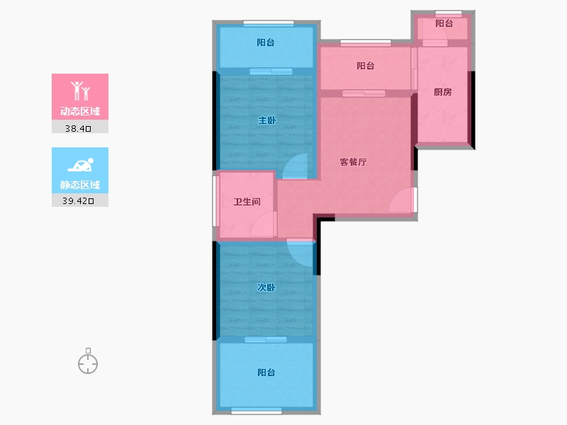 陕西省-宝鸡市-合力·西润南山-68.40-户型库-动静分区