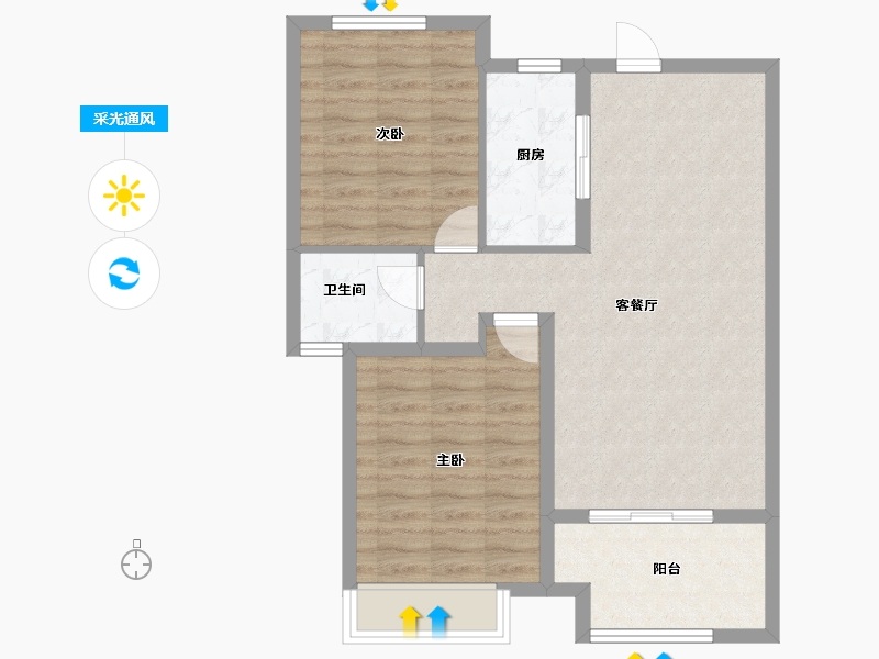 河北省-衡水市-恒茂城江南御府-73.20-户型库-采光通风