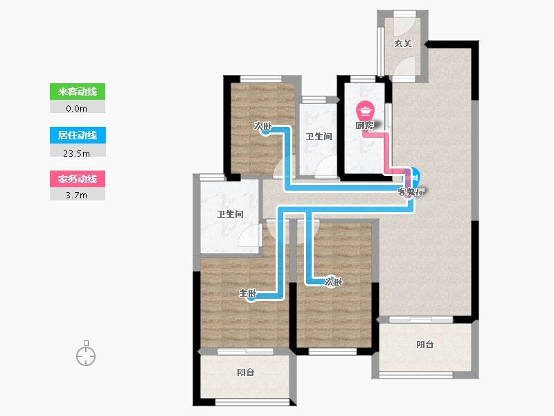 江苏省-淮安市-中天清江诚品-88.86-户型库-动静线