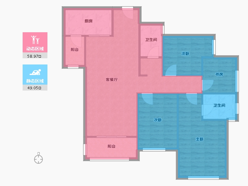 重庆-重庆市-鲁能泰山7号-99.00-户型库-动静分区