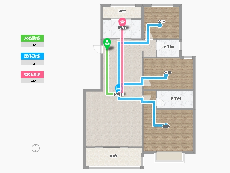 湖北省-黄冈市-梅浦小区-123.50-户型库-动静线