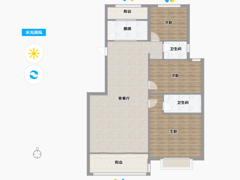 湖北省-黄冈市-梅浦小区-123.50-户型库-采光通风