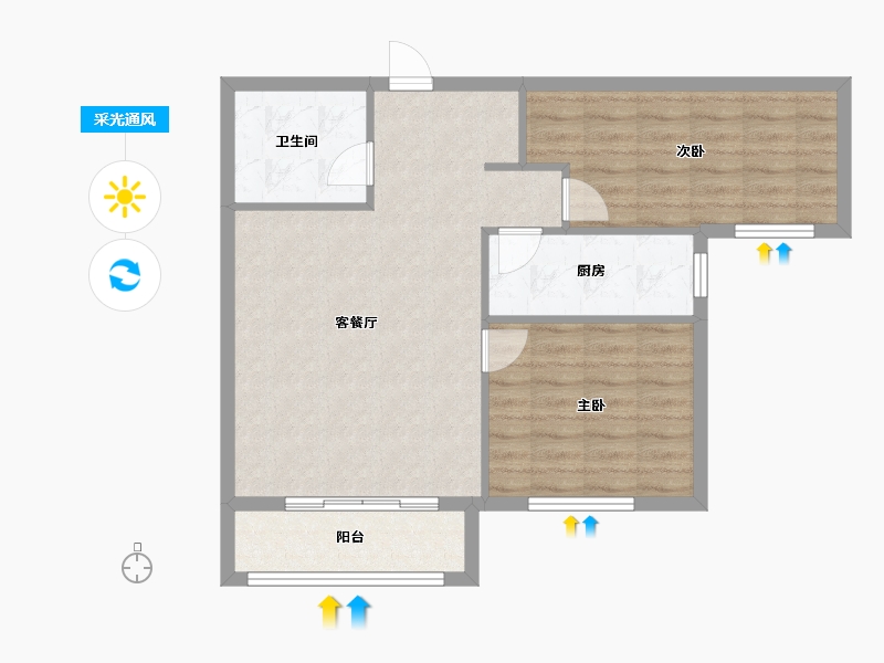 河北省-廊坊市-嘉都TIME-71.20-户型库-采光通风