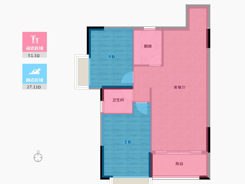 湖北省-鄂州市-御水天城-71.40-户型库-动静分区