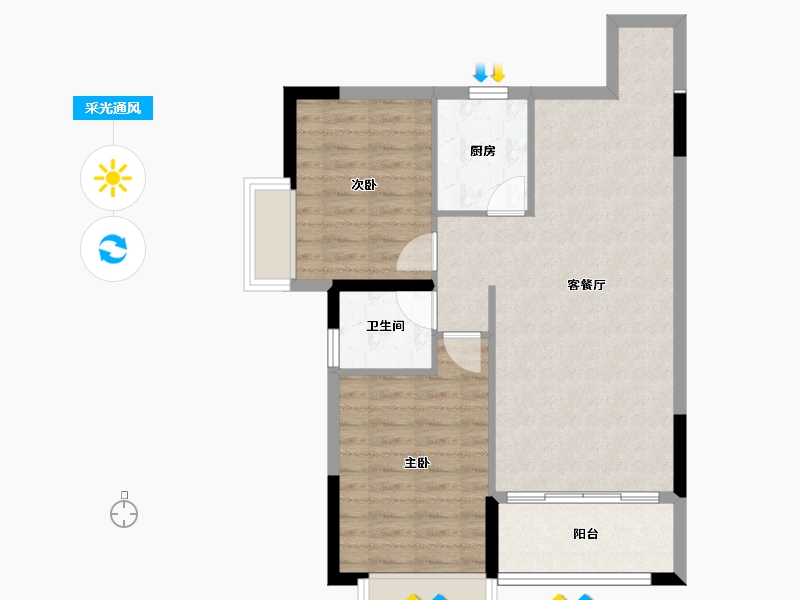 湖北省-鄂州市-御水天城-71.40-户型库-采光通风