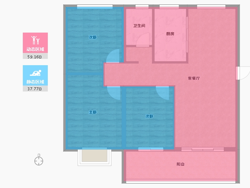 河北省-衡水市-恒茂城江南御府-88.00-户型库-动静分区