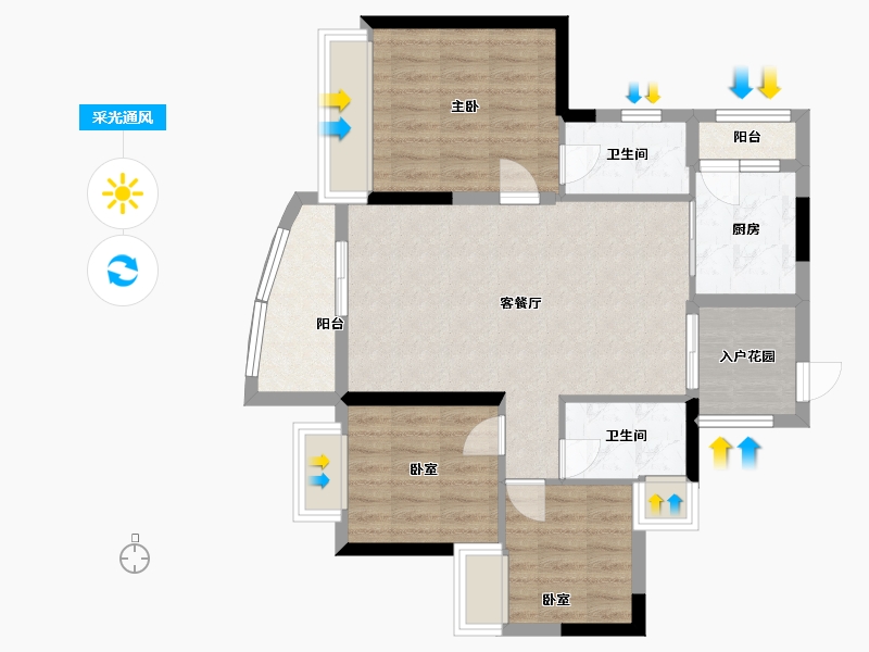 广东省-佛山市-君御海城-82.95-户型库-采光通风