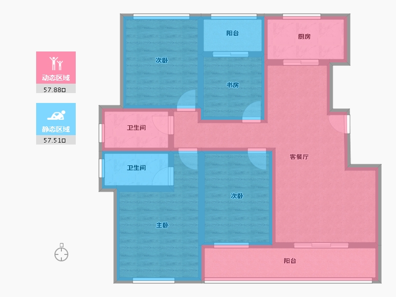 贵州省-毕节市-万晟阳光城-100.88-户型库-动静分区